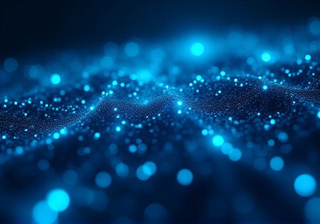 Futuristic AI data visualization network